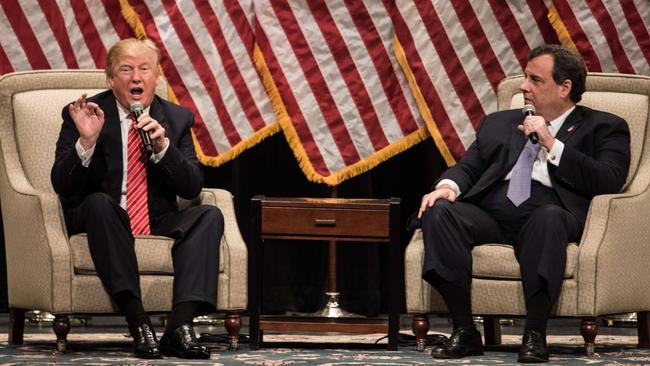 Donald Trump with New Jersey governor Chris Christie.