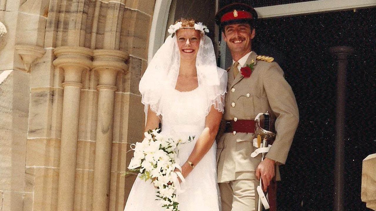 Warwick and Carole Stanton after their marriage in St Patrick's Catholic Church, Gympie.