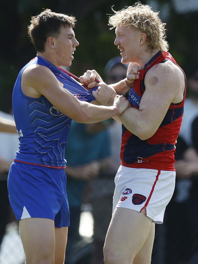 Oliver welcomes Finn O’Sullivan to the big time. Picture: Michael Klein