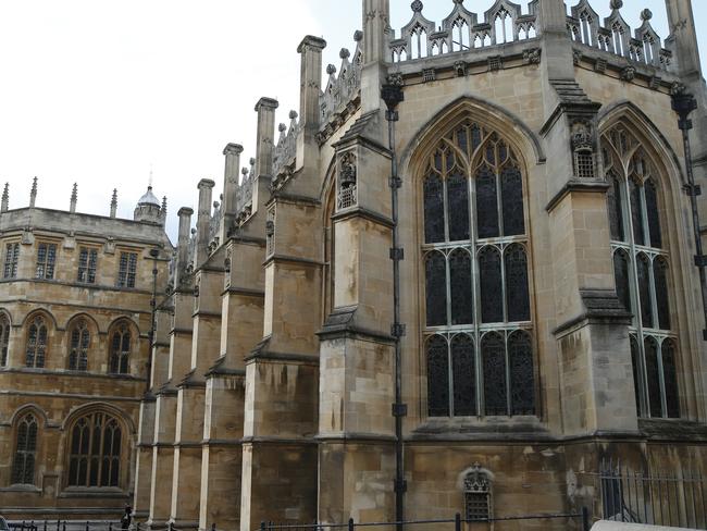 Prince Harry and Meghan Markle will wed at St George’s Chapel, which is within the walls of Windsor Castle. Picture: AP Photo/Alastair Grant