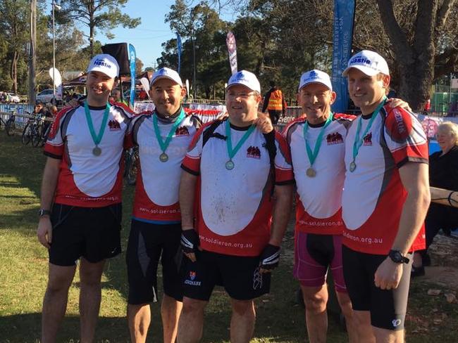 Tony Abbott with other competitors at the Dwellingup 100 in Perth. Picture: Facebook.