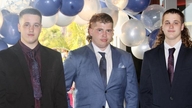 Reece Ashton, Cade Ashton and Ewan at the Beerwah State High School formal 2023.