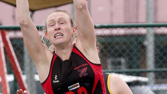 Netball A Grade GFL: Newtown &amp; Chilwell v Colac. Newtown &amp; Chilwell goal shooter Julia Woolley Picture: Mark Wilson