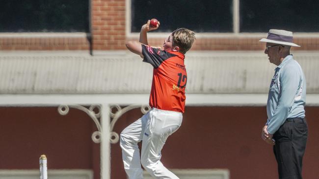 William Forrest bowling for Moorabbin. Picture: Valeriu Campan