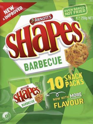 BBQ Shapes snack packs will be downsized to eight-packs.