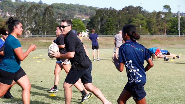 Fittler made a promise to visit the kids from the Marist Brothers Rams after the Origin series. Picture: Danielle Smith