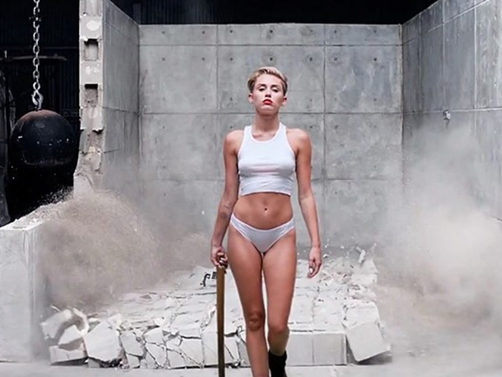 The singer says she regrets her sexy Wrecking Ball image. Picture: Vevo