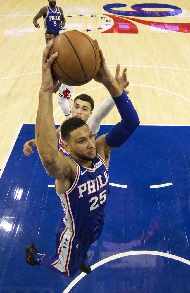 Ben Simmons dominated the Bulls with a triple double on Friday. Picture: AP