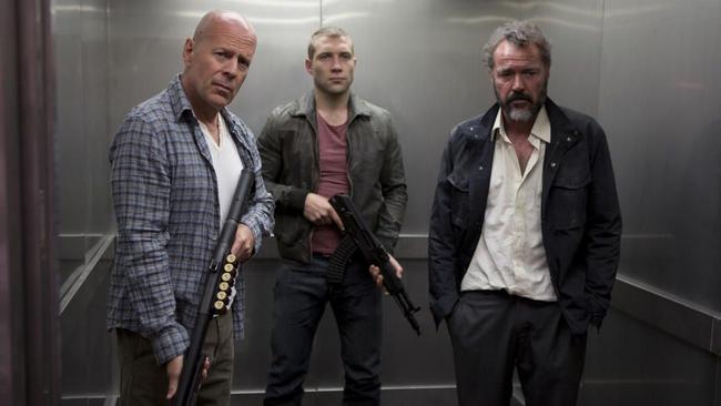 Bruce Willis, Jai Courtney and Sebastian Koch. Just shoot us now.