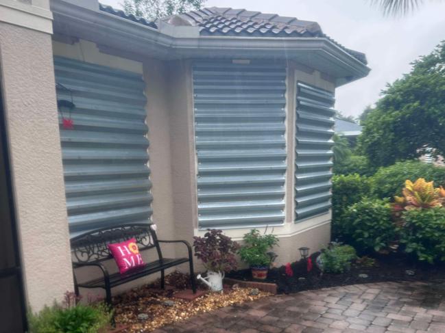 Hurricane shutters on the home of Graham and Rita Caven in Naples, Florida. Photo: Supplied