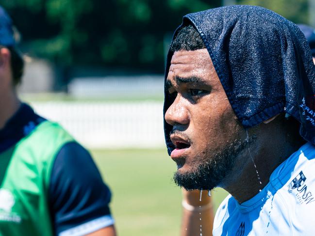 Waratahs prop Siosifa Amone underwent a gruelling pre-season fitness camp to shed 25kg. Picture: NSW Rugby/Hugo Carr