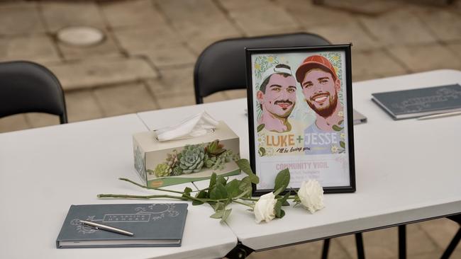 Mourners shared their messages for the couple in condolence books. Picture: Bianca Farmakis/The Australian