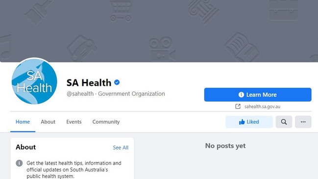 SA Health has lost all the content on its Facebook page – in the middle of a global pandemic.