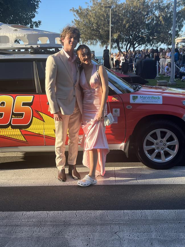 The students of Fraser Coast Anglican College arrive at their formal.