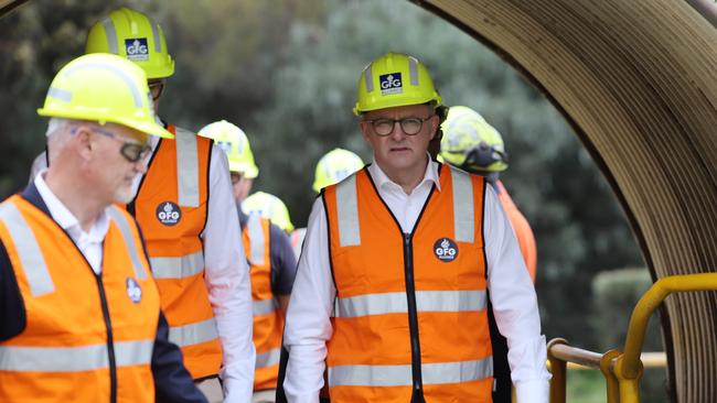 Albo during a tour of the Whyalla steelworks. NCA NewsWire / David Mariuz