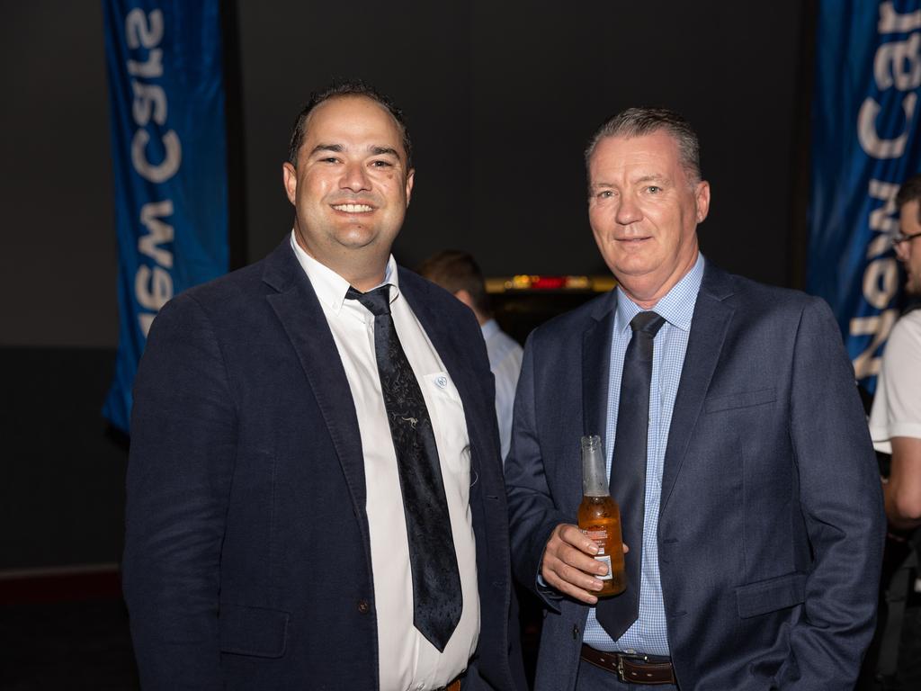 Steven Ling and Dion Wagner at the 2025 NTCA and AACo Gala Dinner at the Darwin Convention Centre. Picture: Pema Tamang Pakhrin