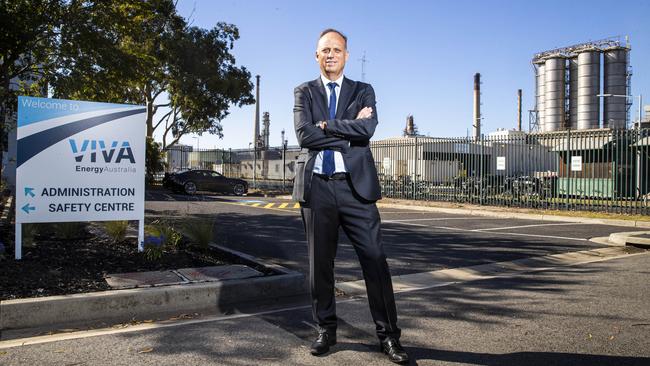 Viva Energy CEO Scott Wyatt at their Geelong refinery. Picture: Aaron Francis