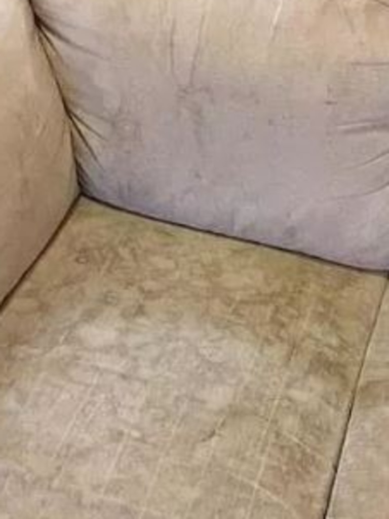 Earlier this year another woman shared images of her stained sofa. Picture: Mums Who Clean