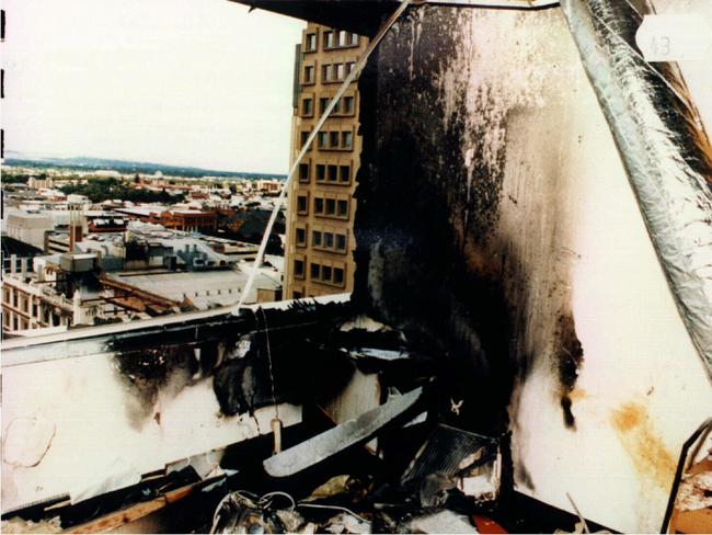 The scene of the National Crime Authority building after the bombing.