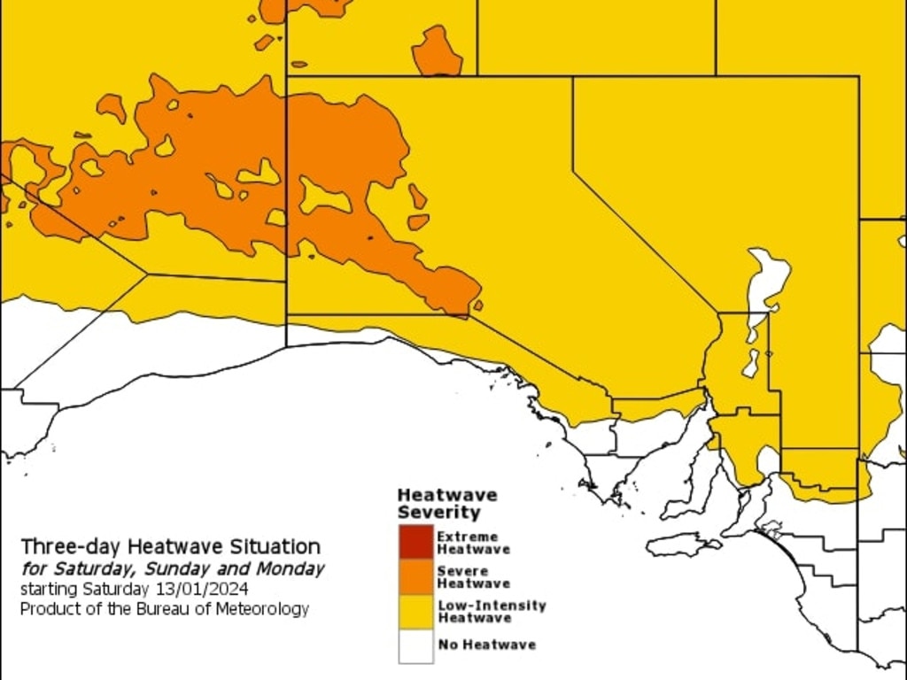 Heatwave Situation for 3 days starting Saturday. Photo: BOM