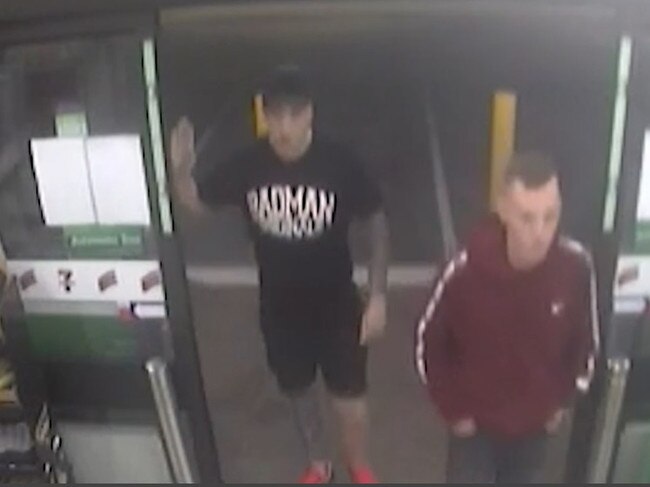 Following the attack NSW Police released CCTV footage of the men entering the 7-Elevent. Picture: NSW Police