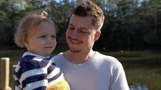 Hunter with his father, Luke Allister. Picture: Channel 9