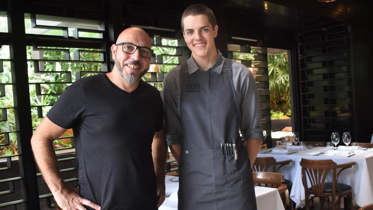 Rio Capurso with his son, Corrado, who was killed in a motorbike crash in Noosa on Friday afternoon. Picture: Tegan Annett