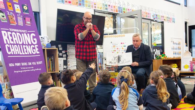 Tasmanian Premier Jeremy Rockliff at a primary school. A $188m building blitz has been planned. Picture: Linda Higginson.