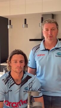 Nicho Hynes and Sharks coaching staff rush to help save a life