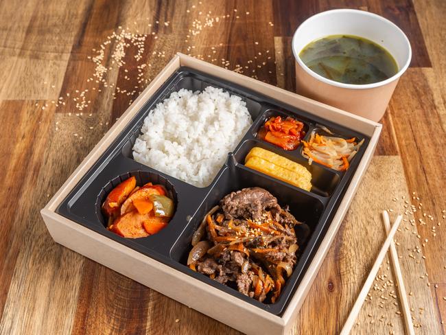 Sopoong offers Korean lunch boxes called dosirak, featuring a variety of different side dishes. Picture: Supplied.