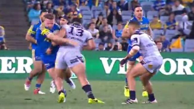 Jason Taumalolo may be in hot water for this shot on Nathan Brown.