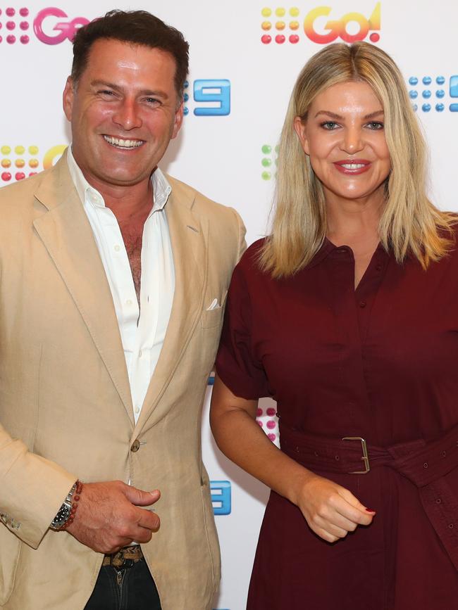 Karl Stefanovic and Rebecca Maddern. Picture: Getty Images