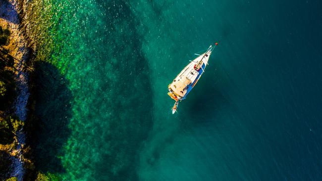 Tourist yachts are popular on the Croatian coast.