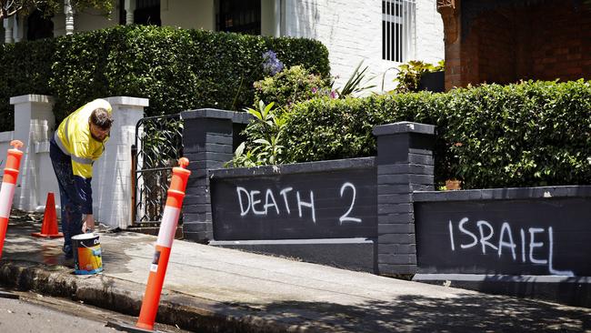 Anti-Semitic vandalism in Sydney’s Woollahra, a notable Jewish suburb. Picture: Sam Ruttyn