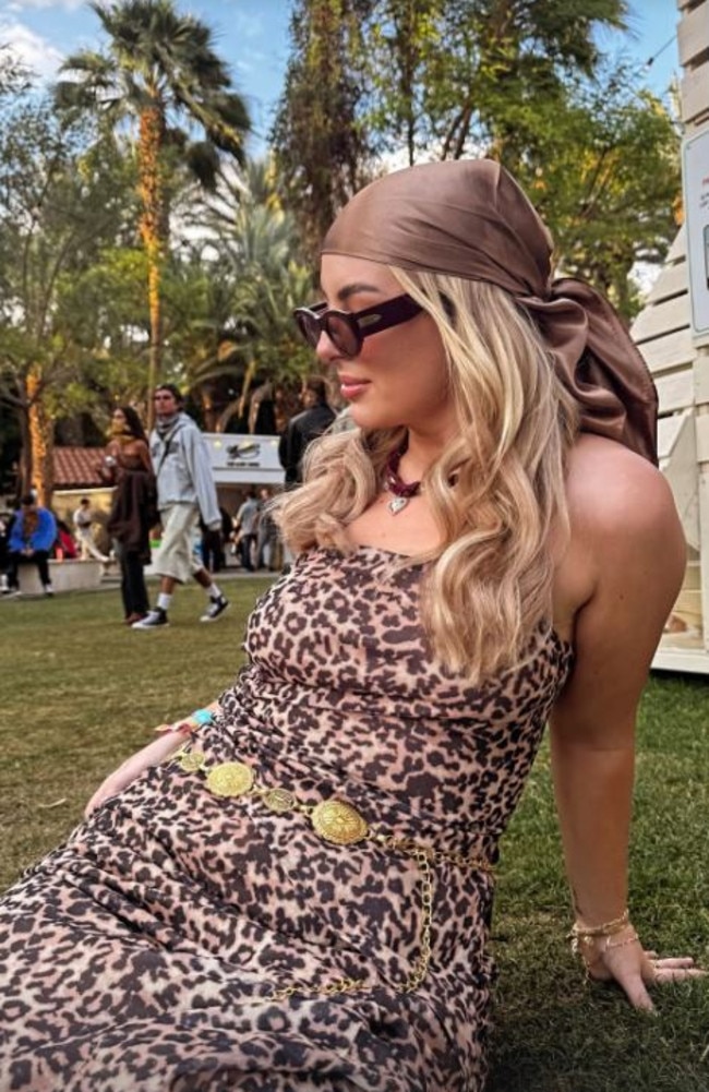 She is wearing an outfit by her own brand Fayt. Picture: TikTok/BrittneySaunders