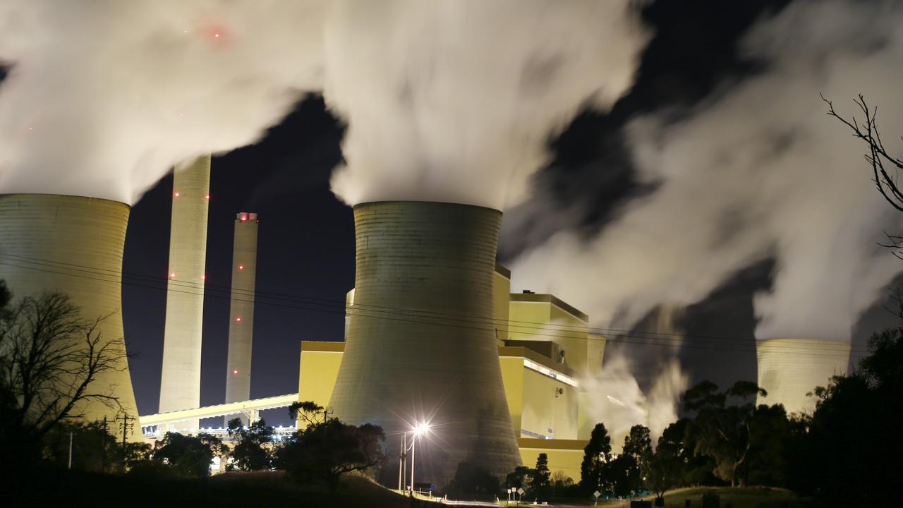 Stock image. Night time image Loy Yang of Power Station in the Latrobe Valley, Victoria. Monday, July 15. 2014. (AAP Image/David Crosling) NO ARCHIVING