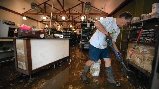 Friends and family help to clean up Fundies in Lismore on Keen Street. Picture: Marc Stapelberg