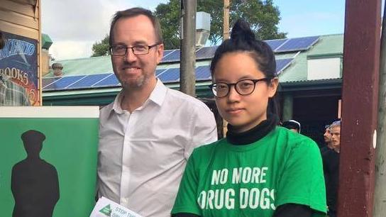 NSW Greens MP David Shoebridge, left, with part-time staffer Xiaoran Shi.