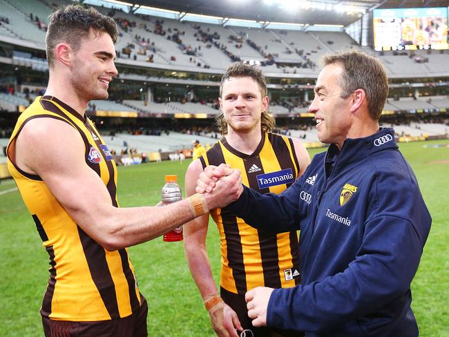 Hawks head coach Alastair Clarkson knows he has some good ones in Conor Nash and Blake Hardwick. Pic: Getty Images