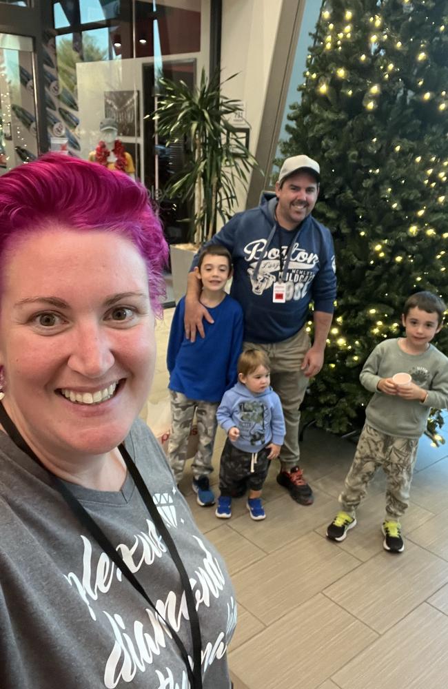 Mum Danielle, 35, with husband, Ryan, 35, Harry, 7, Alfie, 6 and Reggie 18 months. Picture: Supplied