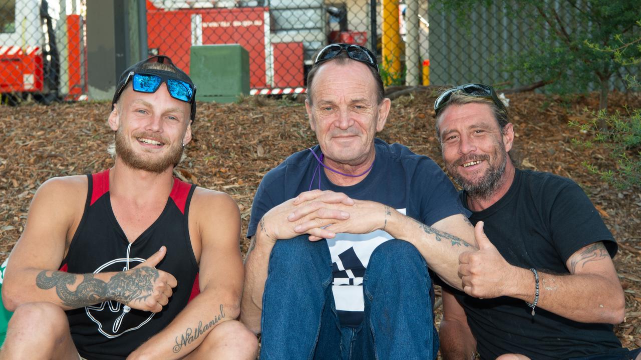 Joshua Jeffrey, Robbie Williams and Jo Smith pose for a photo at Berowra skate park at the skate, scooter and BMX battle royale. (AAP IMAGE / MONIQUE HARMER)