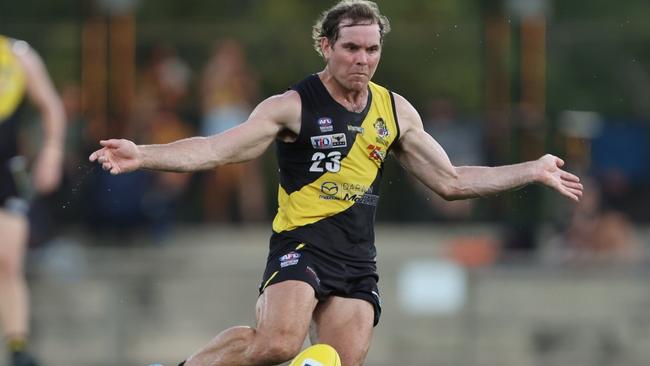 Brodie Filo playing for the Nightcliff Tigers against St Mary's in the 2024-25 NTFL prelim final. Picture: Pema Tamang Pakhrin