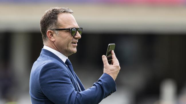 Former Australia cricketer Michael Slater on media duties during the Cricket World Cup in 2019. Photo by Andy Kearns/Getty Images.