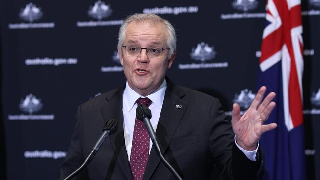 Scott Morrison says his government’s plan is a joint effort with Indigenous leaders to back Indigenous communities. Picture: NCA NewsWire/Gary Ramage