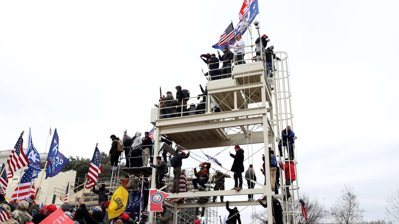 Protesters gather outside the U.S. Capitol Building. Picture: Tasos Katopodis/Getty Images/AF