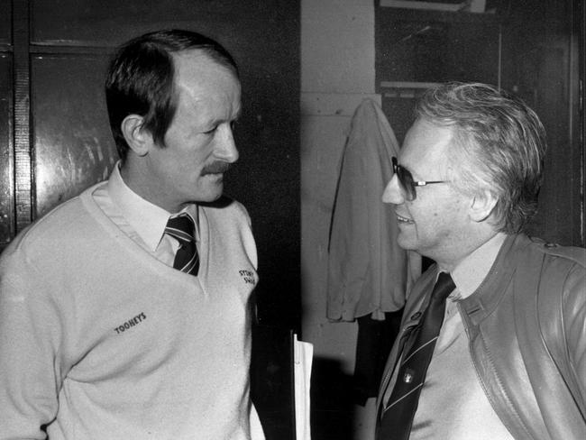 Then Sydney Swans coach John Northey and Geoffrey Edelsten.