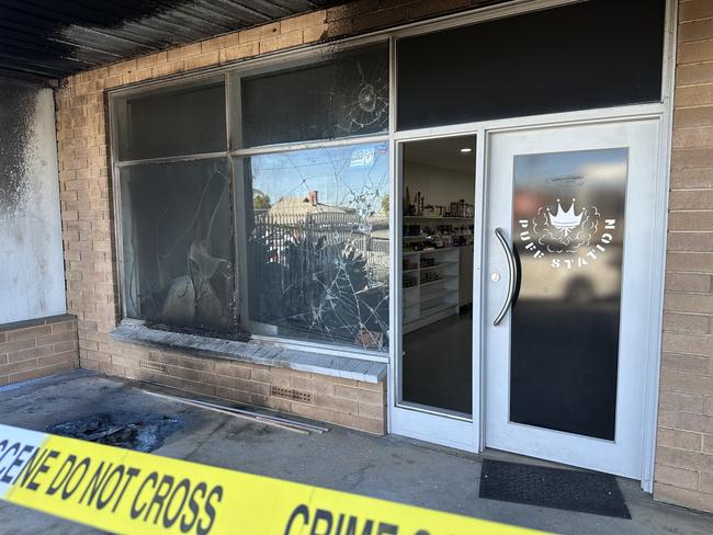 A Hectorville business owner saved another business from going up in flames after a Molotov cocktail had been thrown at the window. , , Amer, owner of Glynde Garage, pulled out a fire extinguisher and put the blaze at Puff Station on Glynburn Rd out early on Friday morning. Picture: Sam Lowe