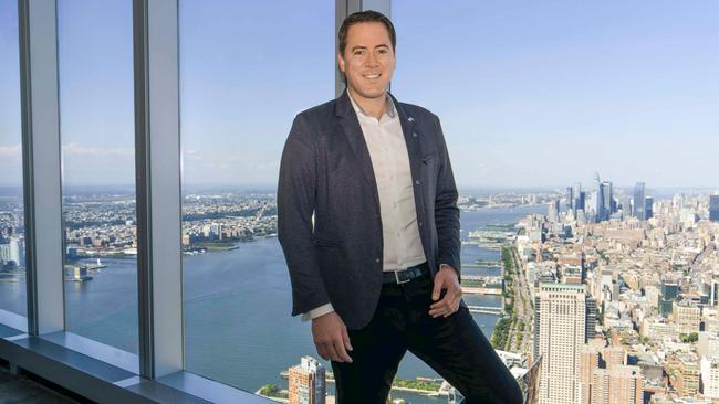 Scale Facilitation boss David Collard takes in the views from the One World Trade Centre office. Picture: Abby Holden