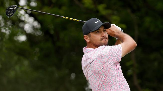 Jason Day drives on the second tee during the final round of the AT&amp;T Byron Nelson. Picture: Getty Images via AFP