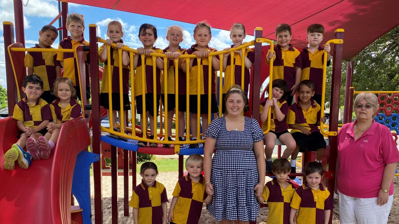 MY FIRST YEAR 2024: Chinchilla State School Prep B students with teacher Miss Molly Blake and teacher assistant Miss Sandy Went.